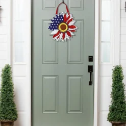 Plow & Hearth Fabric Door Hangers>Patriotic Sunflower Door Decor