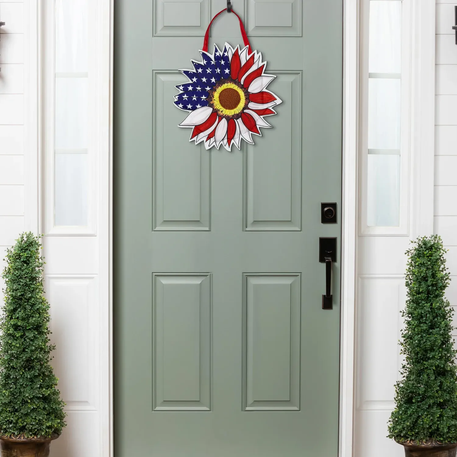 Plow & Hearth Fabric Door Hangers>Patriotic Sunflower Door Decor