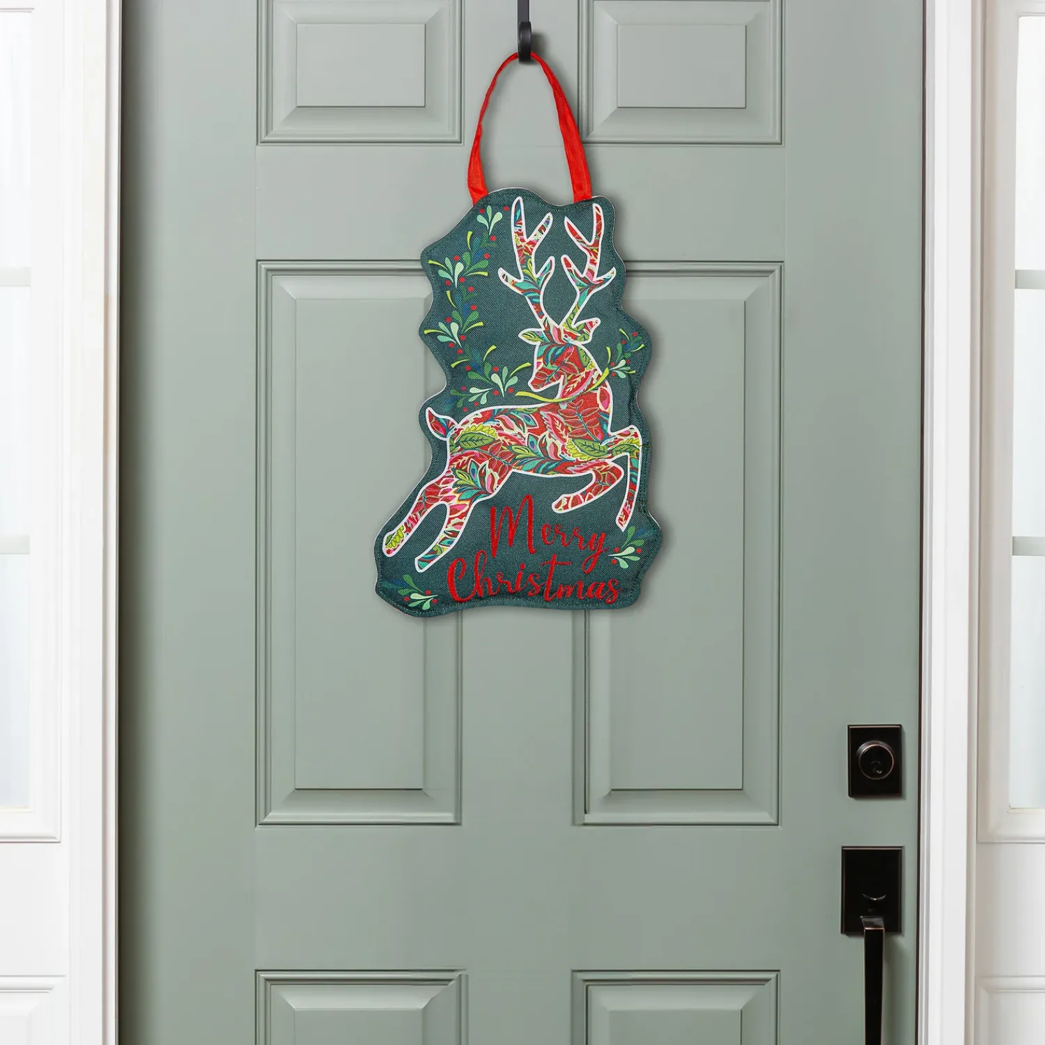 Plow & Hearth Fabric Door Hangers>Patterned Reindeer Door Décor