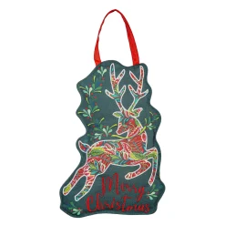 Plow & Hearth Fabric Door Hangers>Patterned Reindeer Door Décor