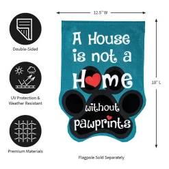 Plow & Hearth Garden Flags>Paw Prints Garden Burlap Flag