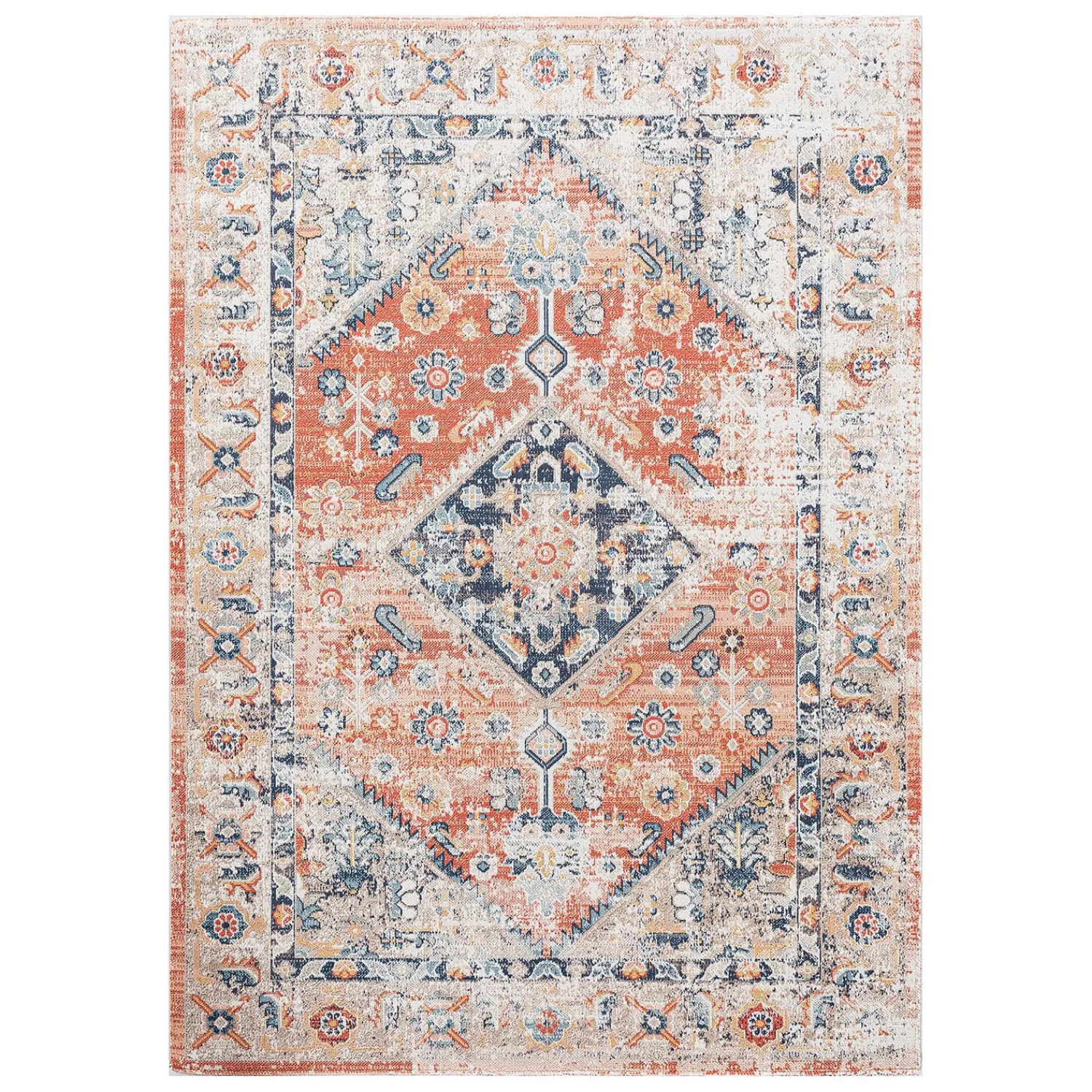 Plow & Hearth Area Rugs>Penelope Traditional Rug, 2' x 8' Runner Coral