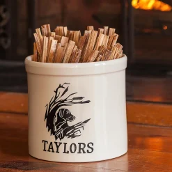 Plow & Hearth Planters & Plant Stands>Personalized Labrador Stoneware Crock, 3 Gallons Black