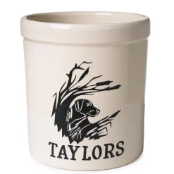 Plow & Hearth Planters & Plant Stands>Personalized Labrador Stoneware Crock, 3 Gallons Black