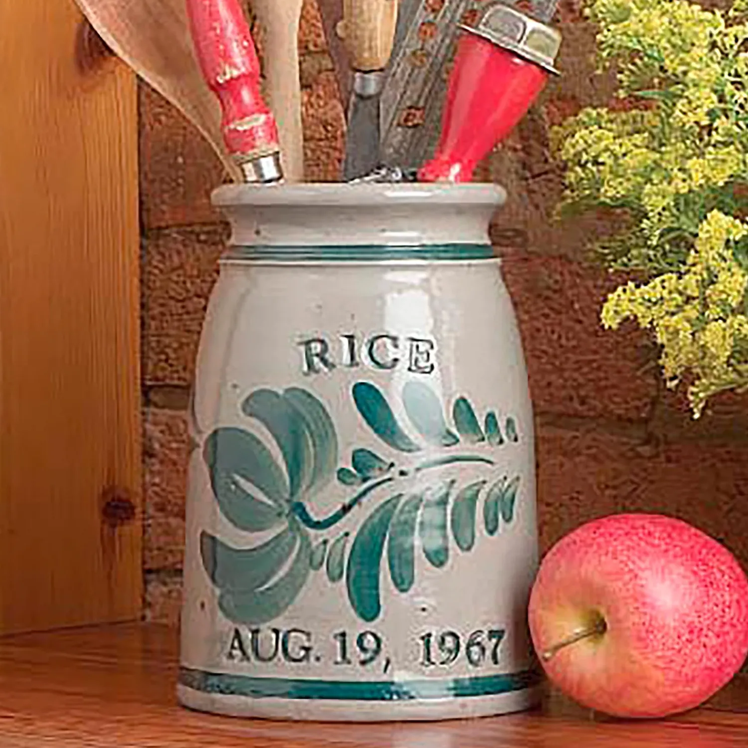 Plow & Hearth Decorative Accents|Planters & Vases>Personalized Stoneware Wedding Crock