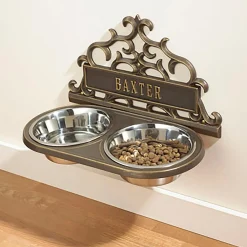 Plow & Hearth Pet Products>Personalized Wall-Mount Pet Feeder