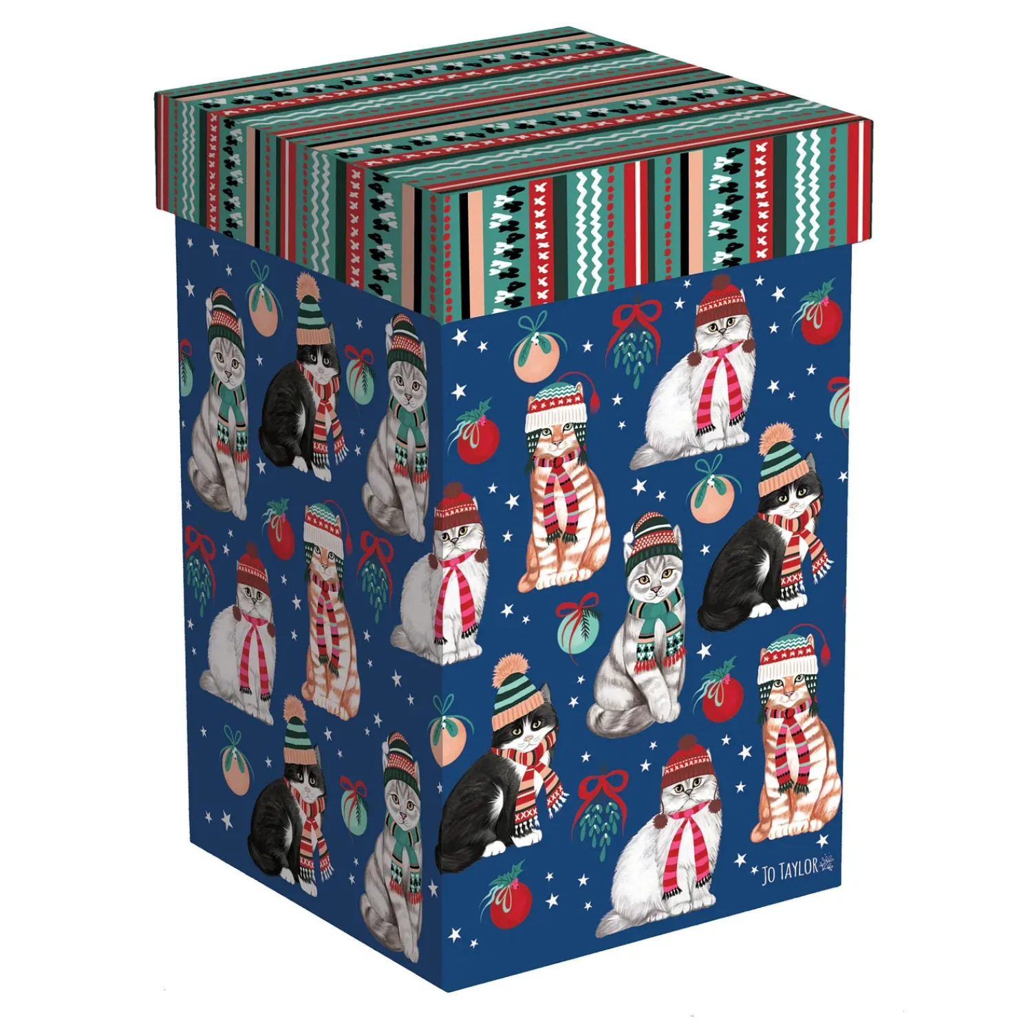 Plow & Hearth Travel Cups>Pet Travel Cup Ceramic Perfect Cup, Winter Cats, 17oz, Gift Box
