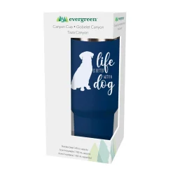 Plow & Hearth Travel Cups>Pet Tumbler Stainless-Steel Canyon Cup w/ Straw, Life Is Better With A Dog, 40oz, Gift Box
