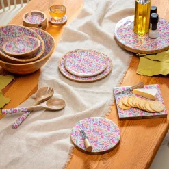 Plow & Hearth Plates & Platters|Serveware>Petal Paradise Wood Bowl Set