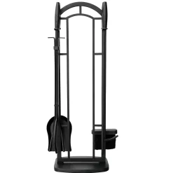 Plow & Hearth Fireplace Tool Sets>5-Piece Arched Fireplace Rods Tool Set Black