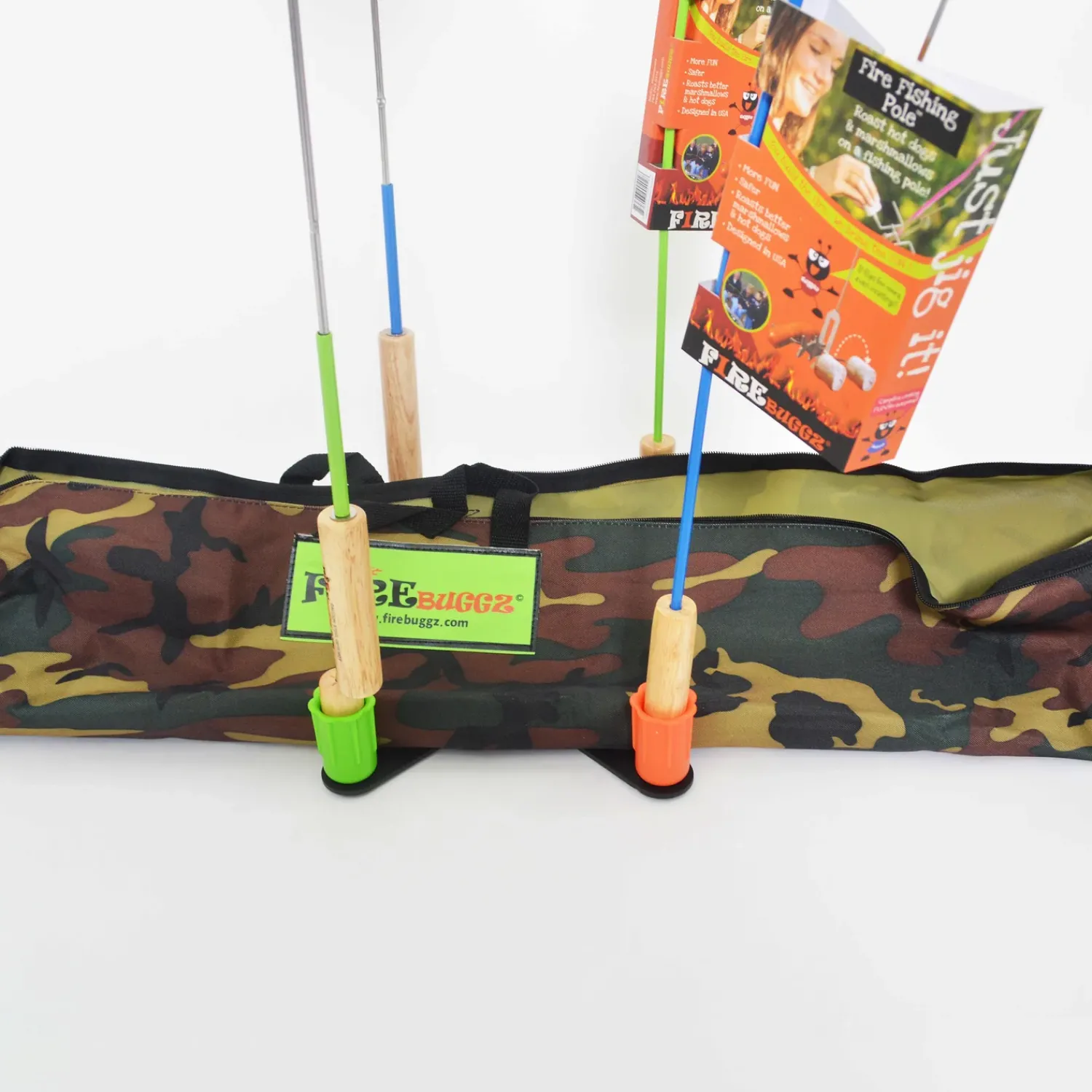 Plow & Hearth Fire Pits|Fire Pits>6-Piece Campfire Cooking Family Fun Pak with Bag Camo