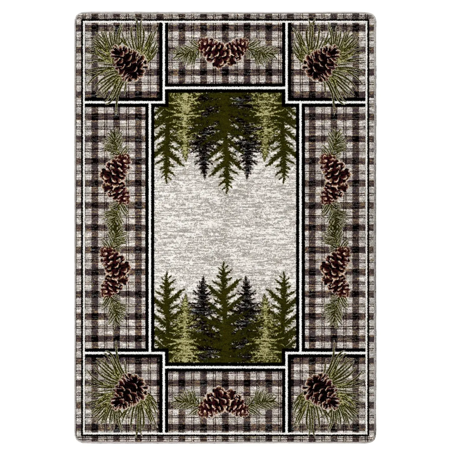 Plow & Hearth Area Rugs>Pine Cone Valley Plaid Rug, 4' x 5'