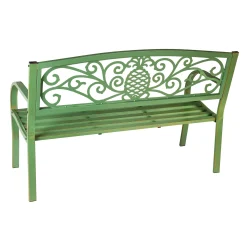 Plow & Hearth Outdoor Benches>Pineapple Metal Garden Bench Verdigris