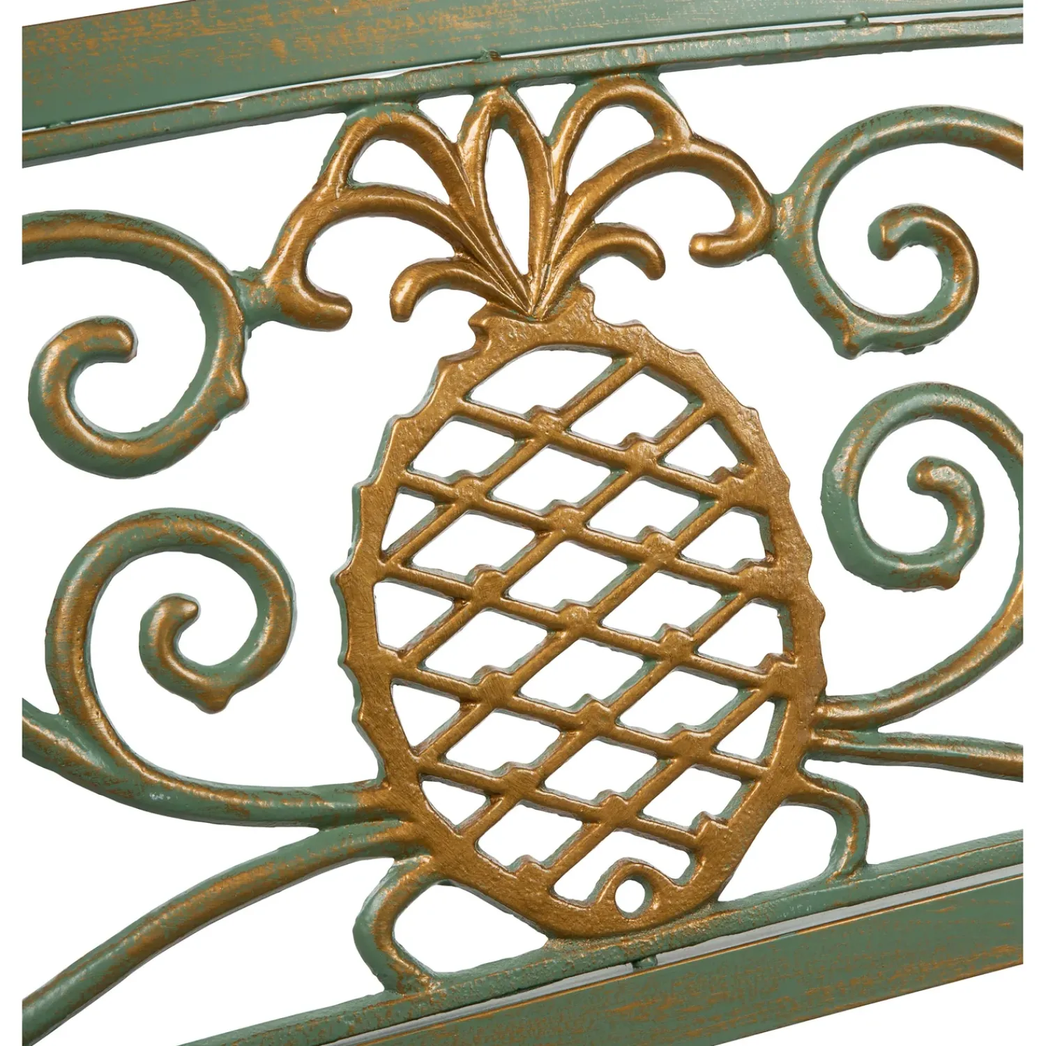 Plow & Hearth Outdoor Benches>Pineapple Metal Garden Bench Verdigris