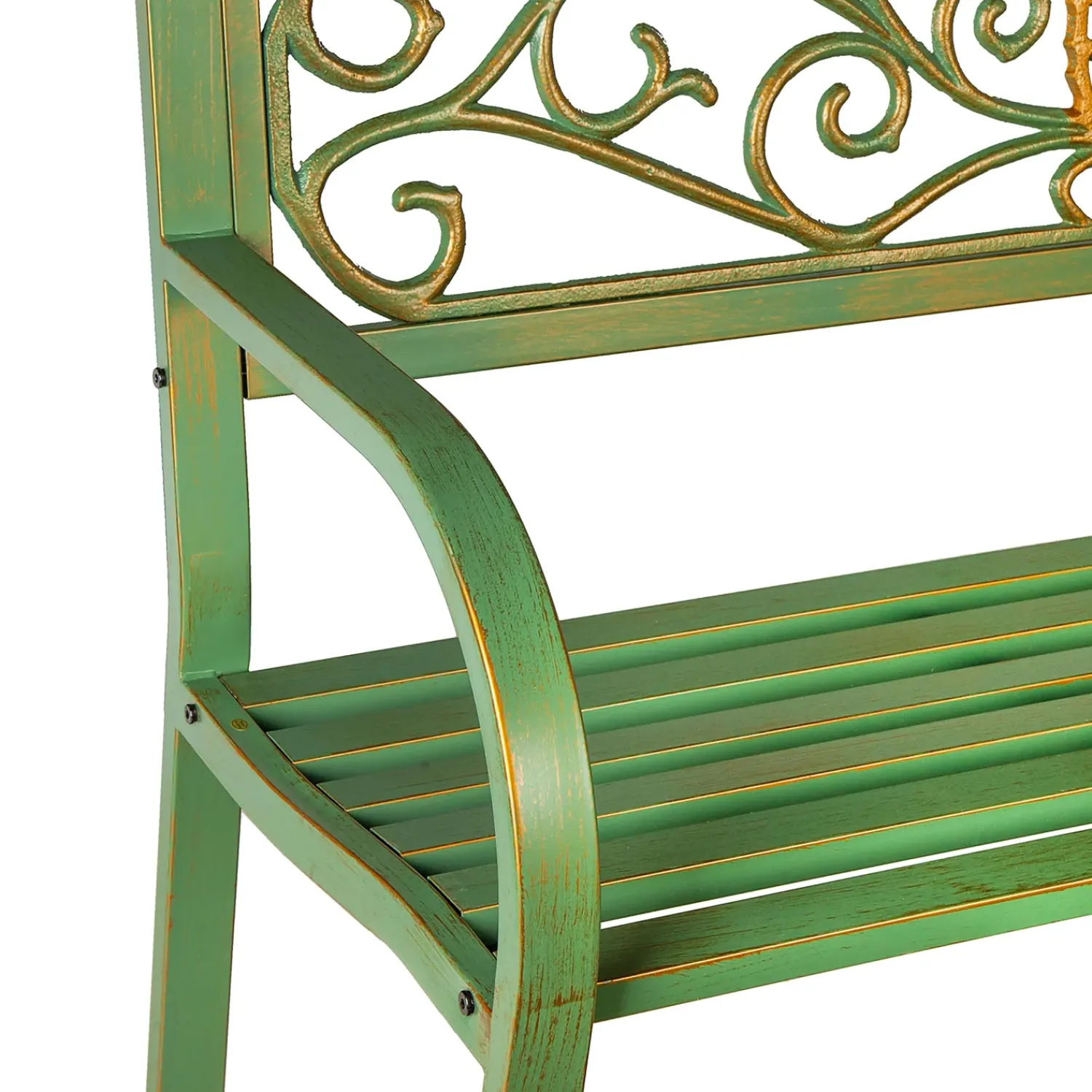 Plow & Hearth Outdoor Benches>Pineapple Metal Garden Bench Verdigris