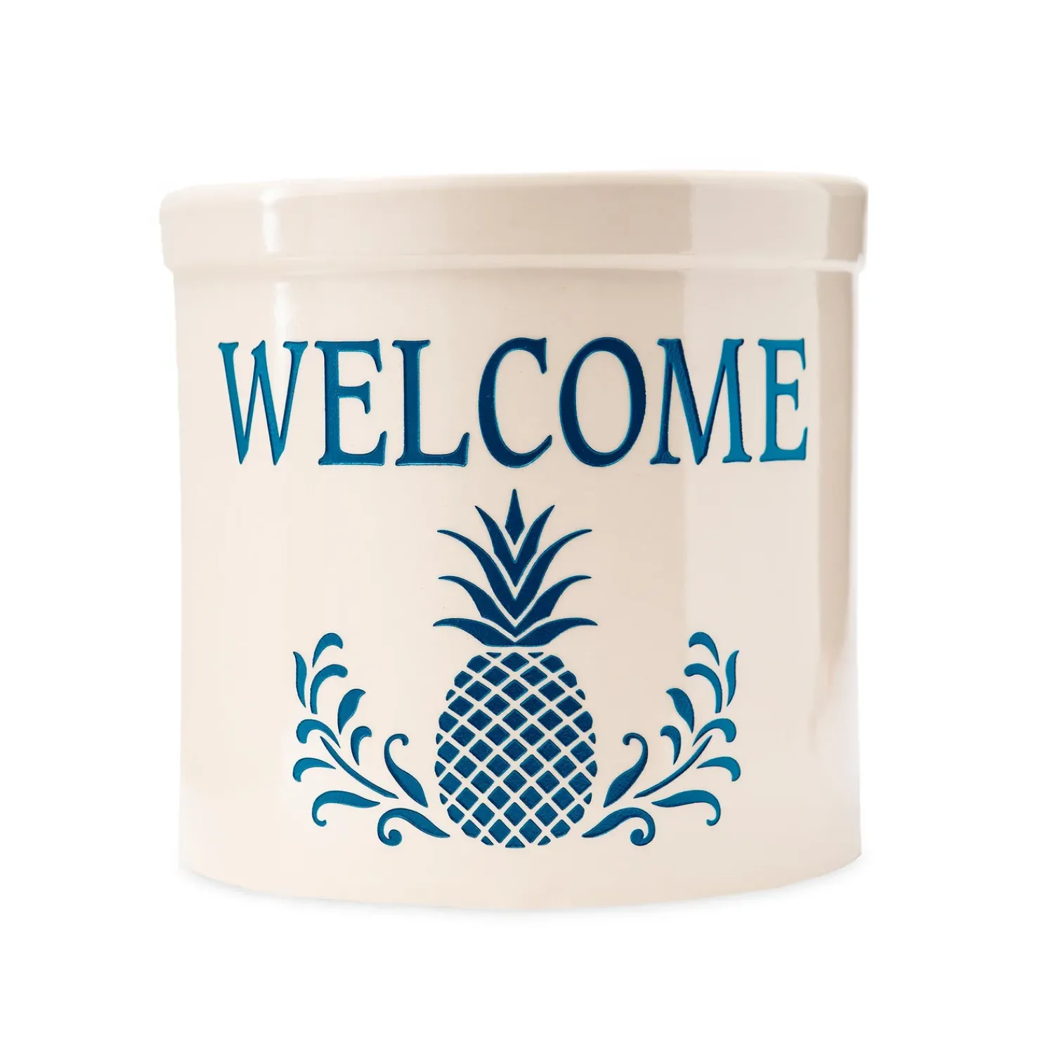 Plow & Hearth Planters & Plant Stands>Pineapple Welcome Stoneware Crock