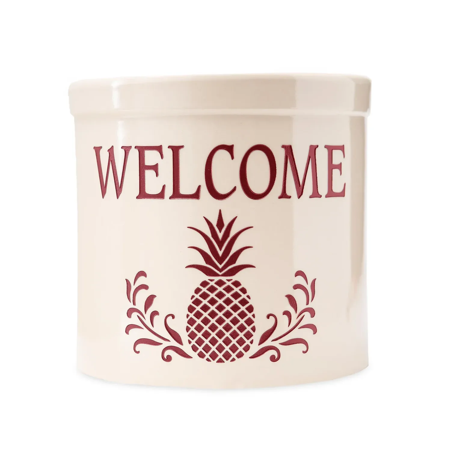 Plow & Hearth Planters & Plant Stands>Pineapple Welcome Stoneware Crock