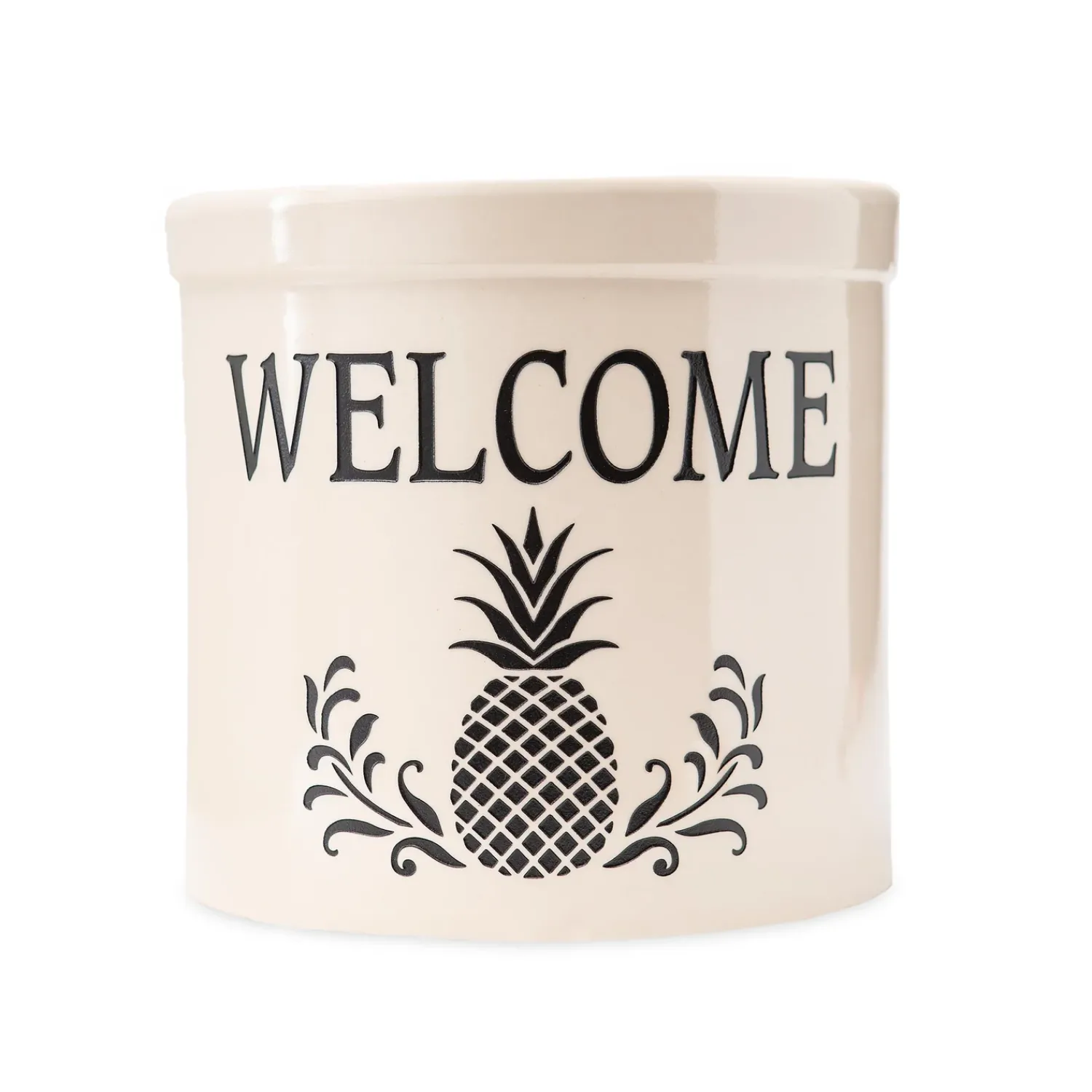 Plow & Hearth Planters & Plant Stands>Pineapple Welcome Stoneware Crock