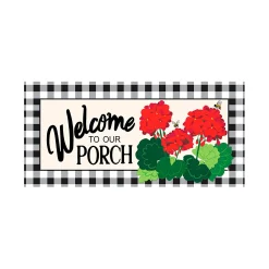 Plow & Hearth Interchangeable Mats>Plaid Geraniums Sassafras Switch Mat