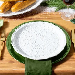 Plow & Hearth Plates & Platters>Plate Embossed Ceramic Dinner Plate, 10.25"