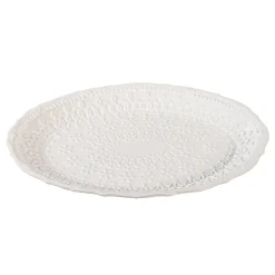 Plow & Hearth Plates & Platters>Platter Embossed Ceramic Serving Platter, 14"L x 9"W