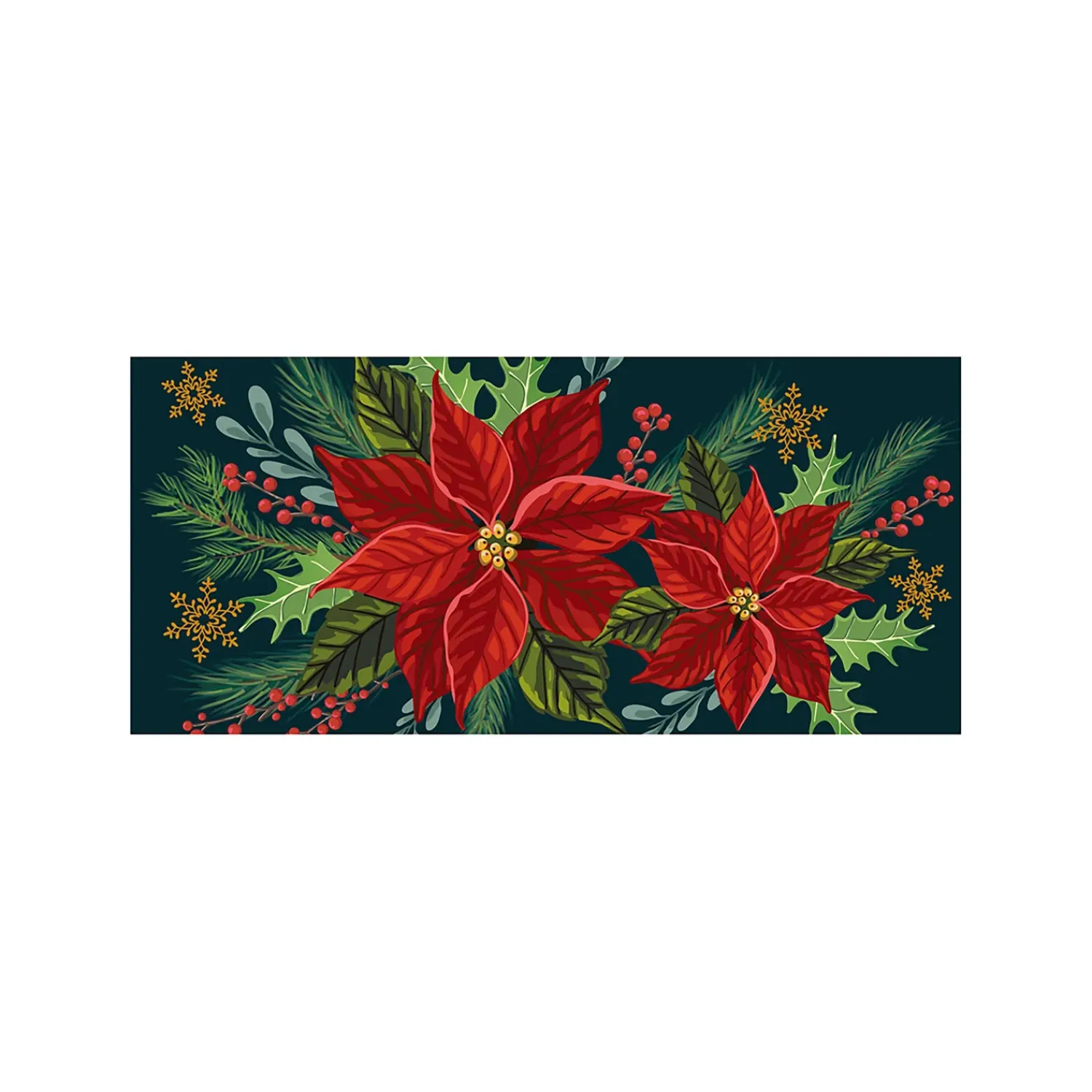 Plow & Hearth Interchangeable Mats>Poinsettia Sassafras Switch Mat