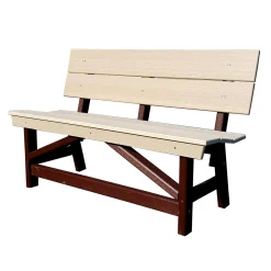 Plow & Hearth Outdoor Benches>Poly Lumber Birch & Brown Garden Bench Birchwood