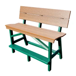 Plow & Hearth Outdoor Benches>Poly Lumber Walnut & Green Garden Bench