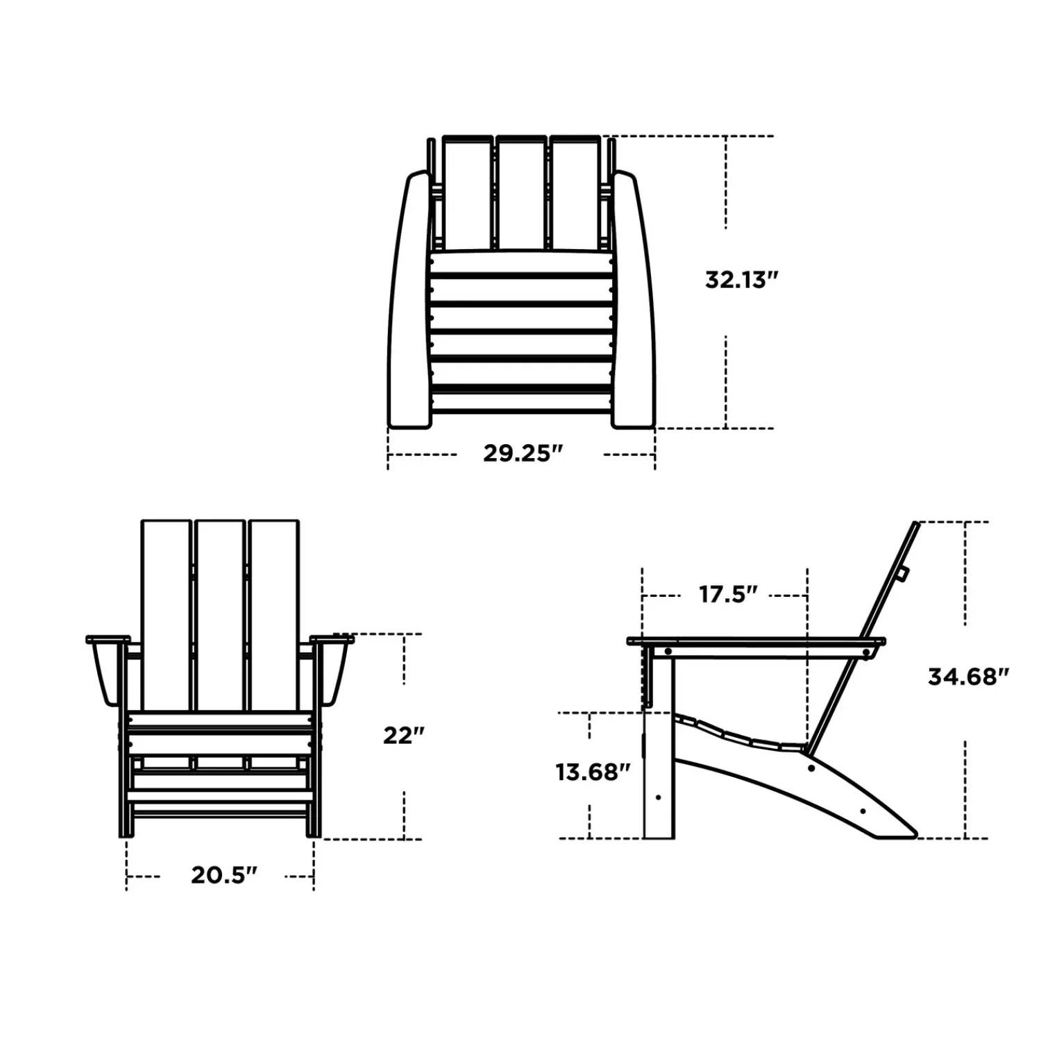 Plow & Hearth Chairs & Rockers|Rockers & Gliders>POLYWOOD® Modern Adirondack Chair