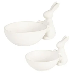 Plow & Hearth Serveware>Porcelain Bunny Bowls, Set of 2