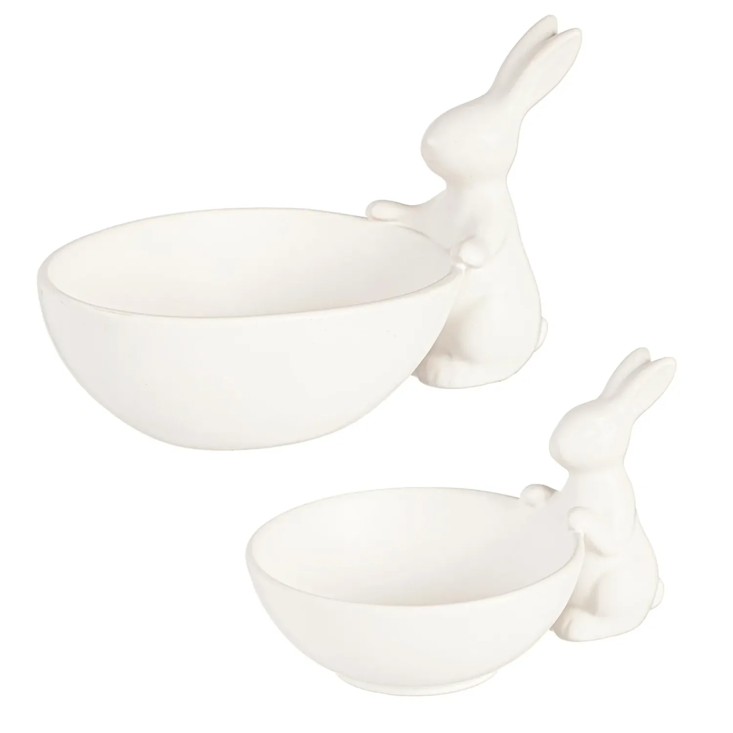 Plow & Hearth Serveware>Porcelain Bunny Bowls, Set of 2