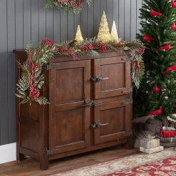 Plow & Hearth Desks & Console Tables|Chests & Storage Cabinets>Portland Ice Box Wood Console Table with Replica Hardware Walnut
