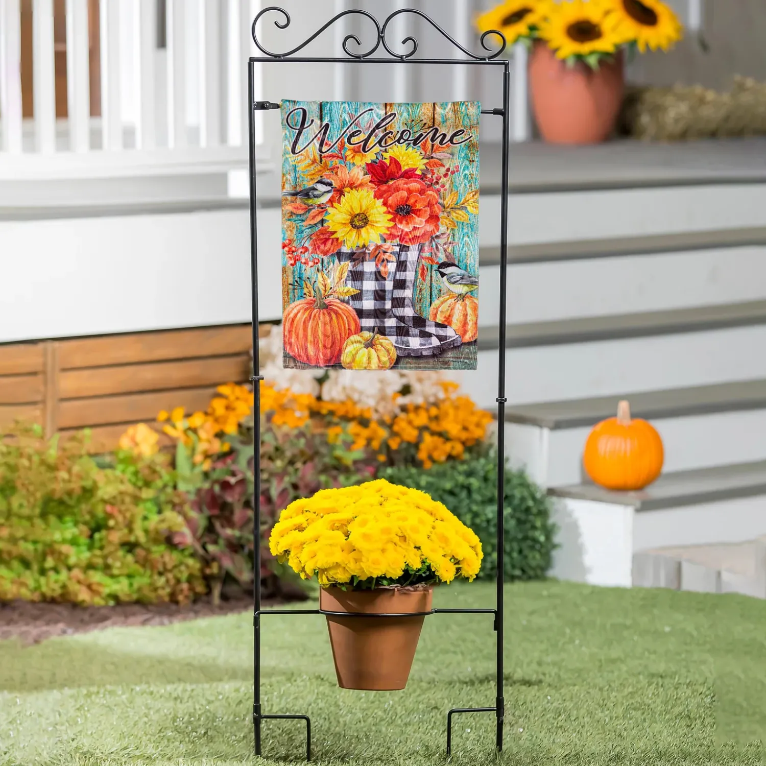 Plow & Hearth Flag Accessories>Potted Plant Garden Flag Stand