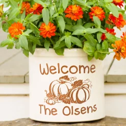 Plow & Hearth Planters & Plant Stands>Pumpkin Patch Personalized Crock with Name