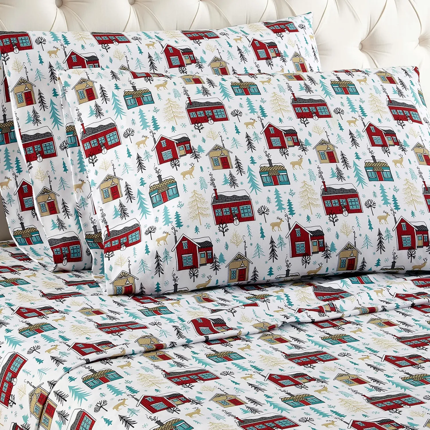 Plow & Hearth Sheets>Queen Cabins Sheet Set
