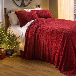 Plow & Hearth Quilts & Bedspreads>Queen Wedding Ring Tufted Chenille Bedspread