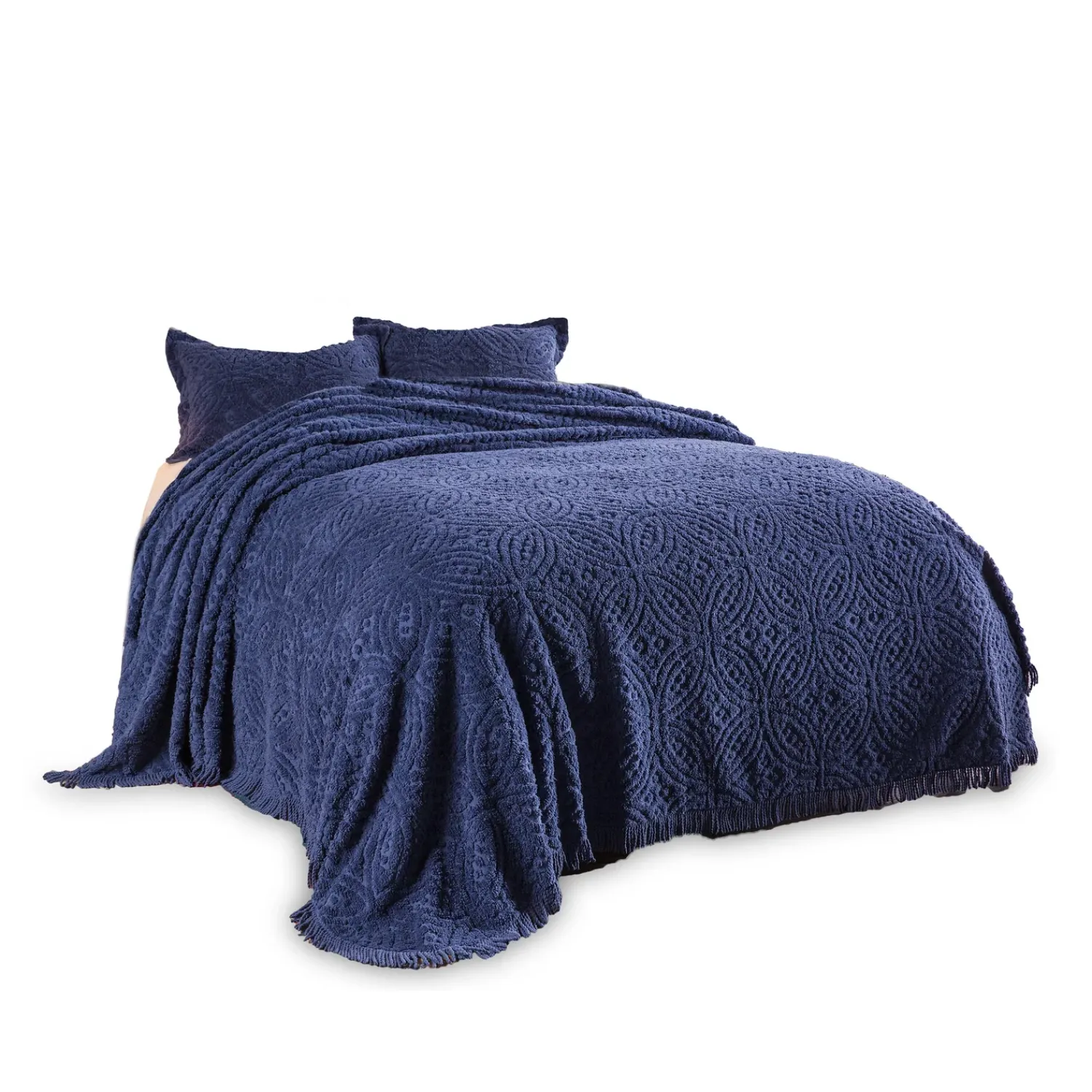 Plow & Hearth Quilts & Bedspreads>Queen Wedding Ring Tufted Chenille Bedspread