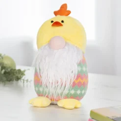 Plow & Hearth Decorative Accents>12.5" Fabric Gnome with Chicken Hat Tabletop Décor