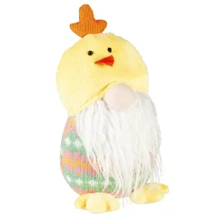 Plow & Hearth Decorative Accents>12.5" Fabric Gnome with Chicken Hat Tabletop Décor