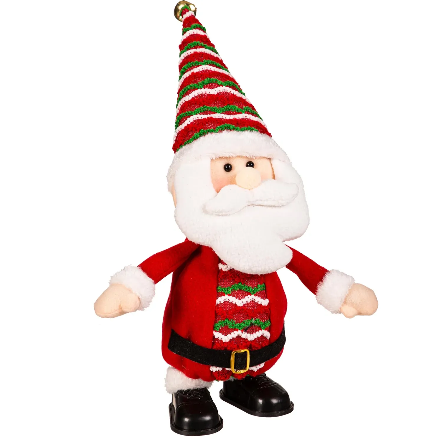 Plow & Hearth Decorative Accents>13.5" Fabric Santa Claus with Motion & Music Table Décor