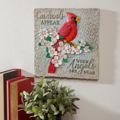 Plow & Hearth Memorial & Garden Plaques>10.5" Garden Stone, Cardinals Appear when Angels are Near