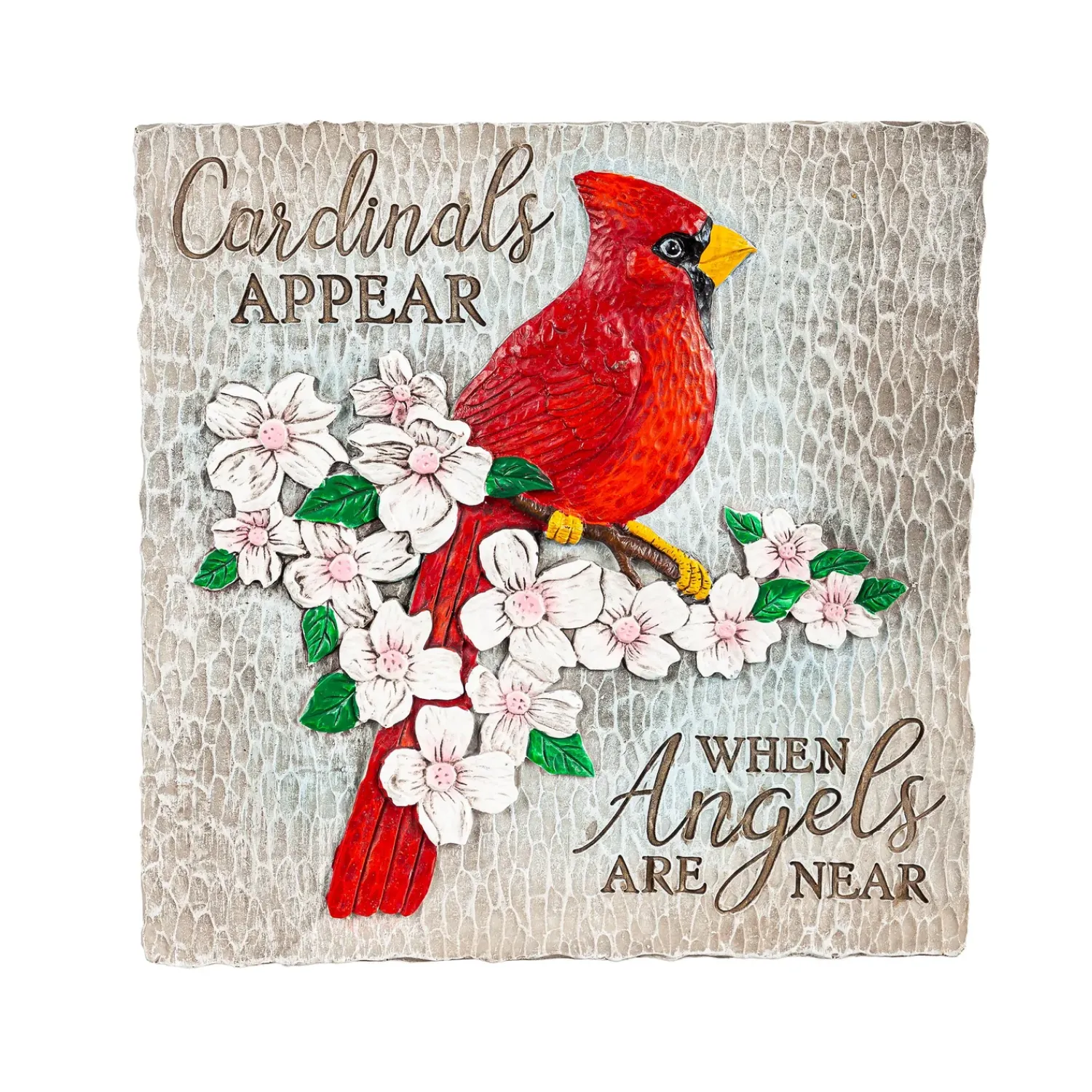 Plow & Hearth Memorial & Garden Plaques>10.5" Garden Stone, Cardinals Appear when Angels are Near
