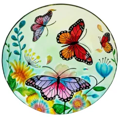 Plow & Hearth Birdbaths>18" Glass Bird Bath, Butterfly Family