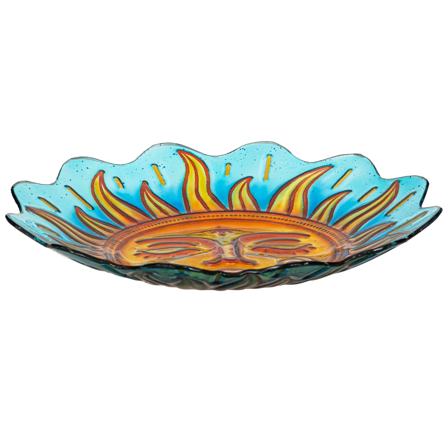 Plow & Hearth Birdbaths>18" Glass Bird Bath, Celestial Harmony