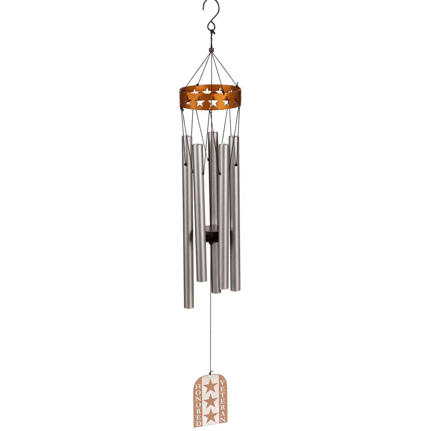 Plow & Hearth Wind Chimes & Mobiles|Memorial & Garden Plaques>30" H Memorial Veterans Windchime