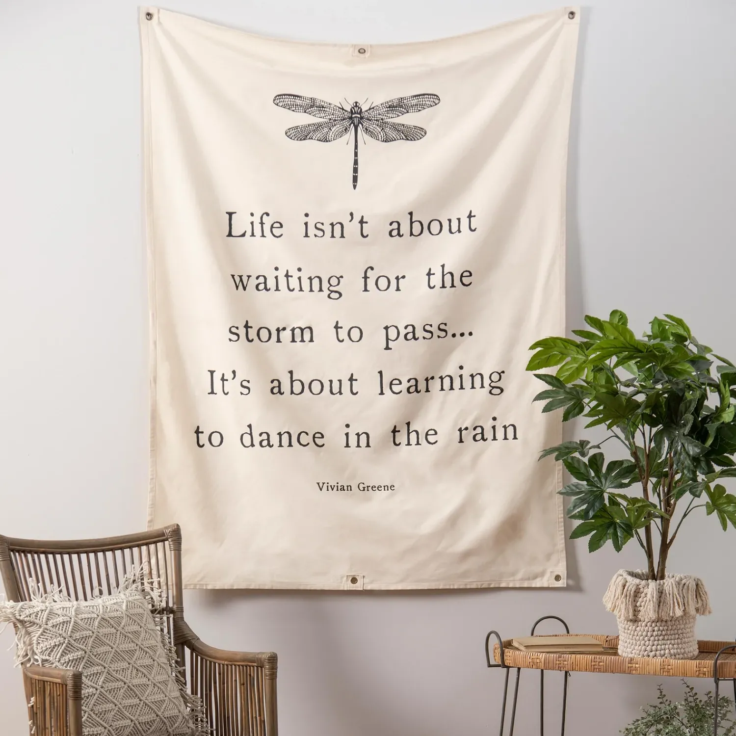 Plow & Hearth Wall Art>60" H x 48" L Canvas Tapestry, Dance in the Rain