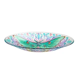 Plow & Hearth Birdbaths>18" Luna Moth Glass Bird Bath