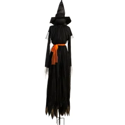 Plow & Hearth Garden Stakes>76" Witch Lighted Fabric Garden Stake with Orange Bow