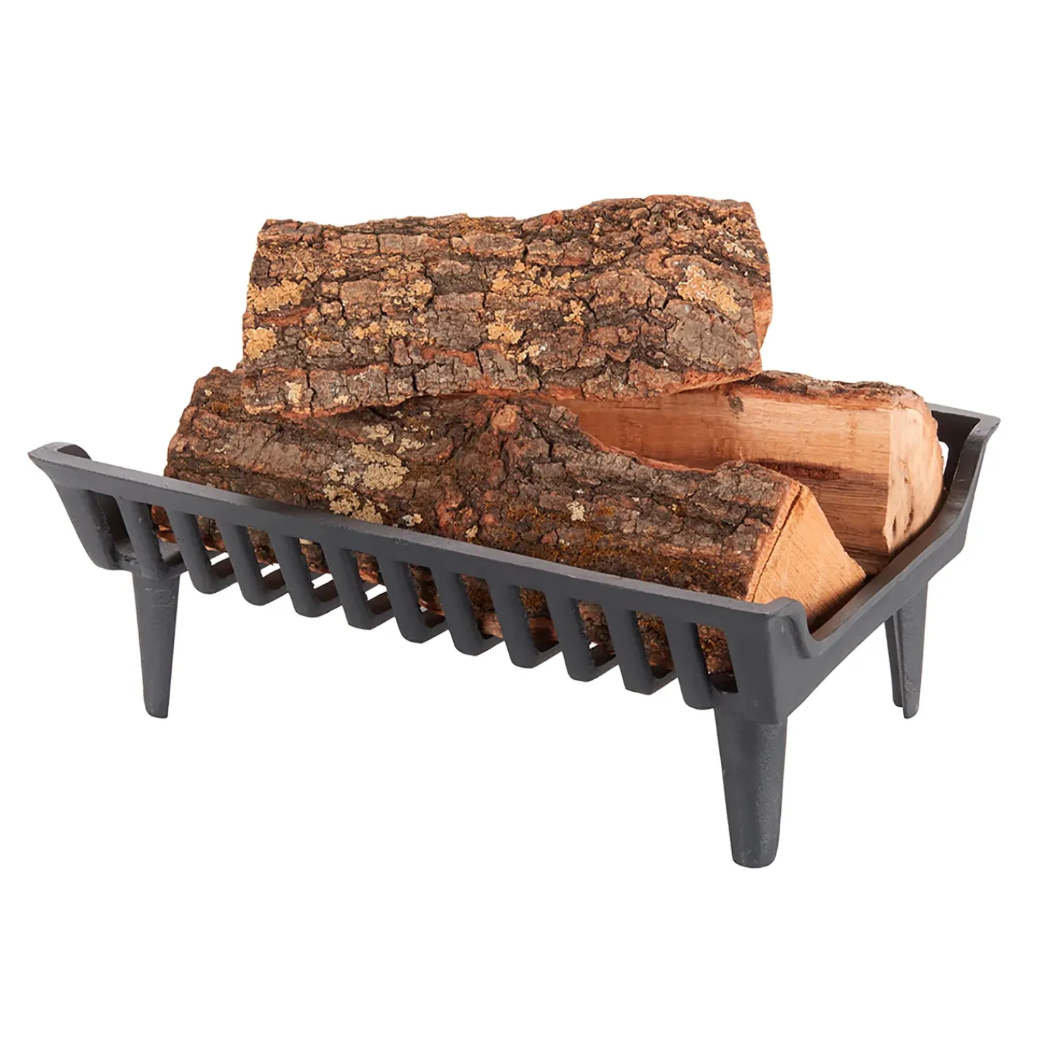 Plow & Hearth Fireplace Grates & Firebacks>20"Flat-Bottom Fireplace Grate