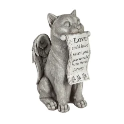 Plow & Hearth Garden Statues|Memorial & Garden Plaques>14"H Cat with Scroll Memorial Garden Statuary
